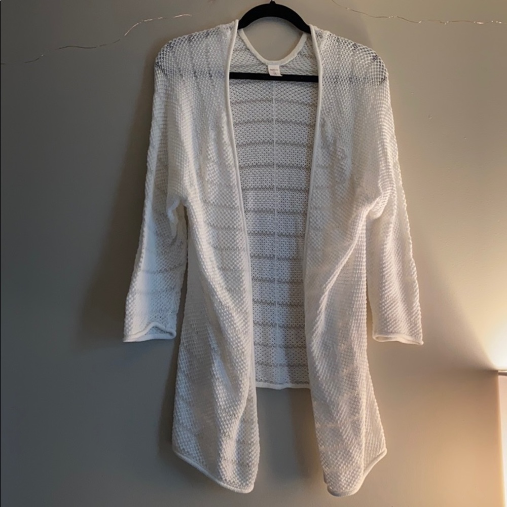 GapBody White Knit Cardigan Size M